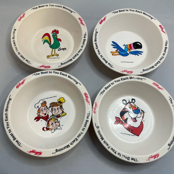 Kellog's Dining Vintage Kelloggs Cereal Bowls From 995 Set Of All